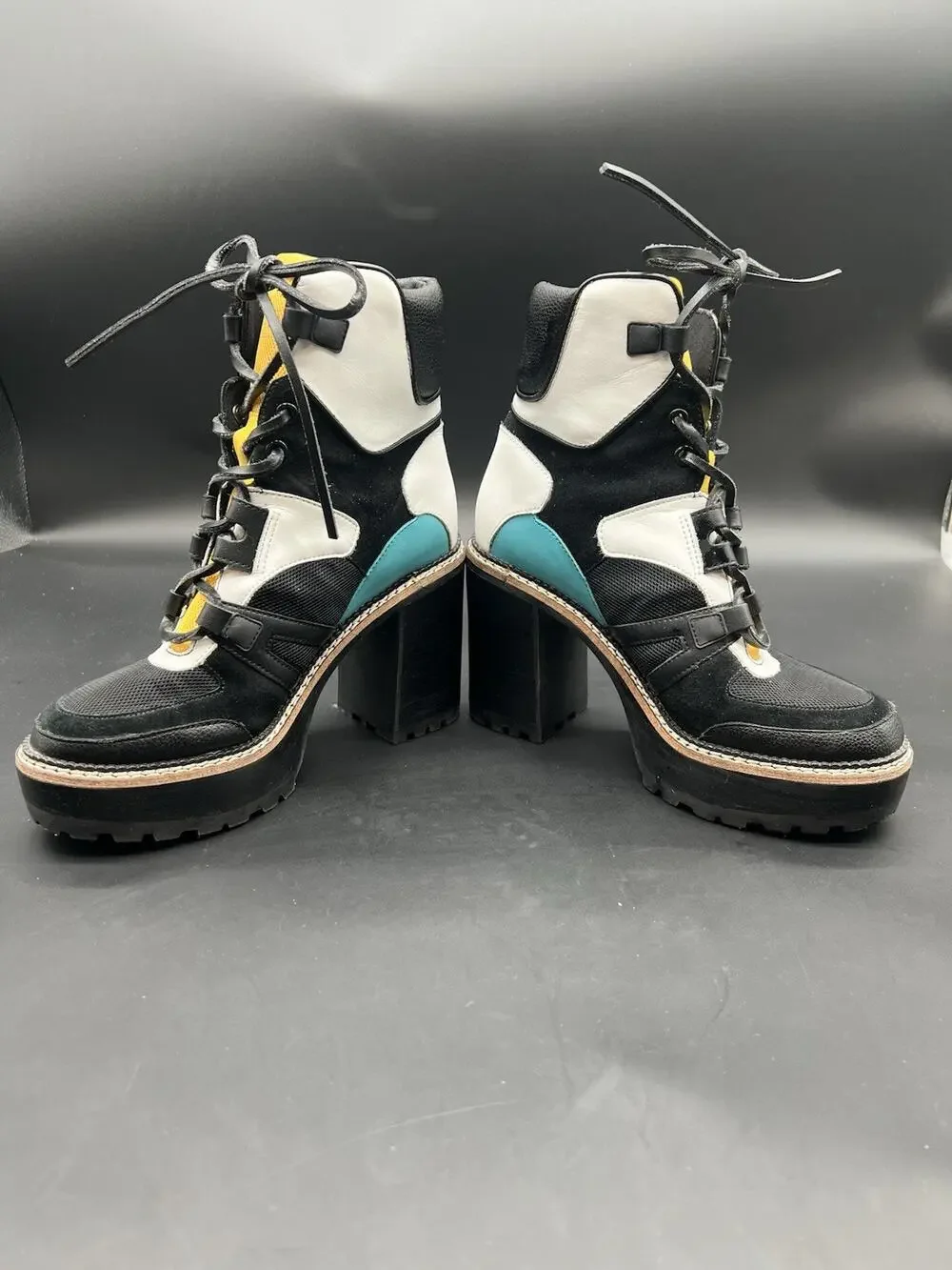 Steve Madden Jackie Colorful Block Hiker Platform Boots Size 7 #140